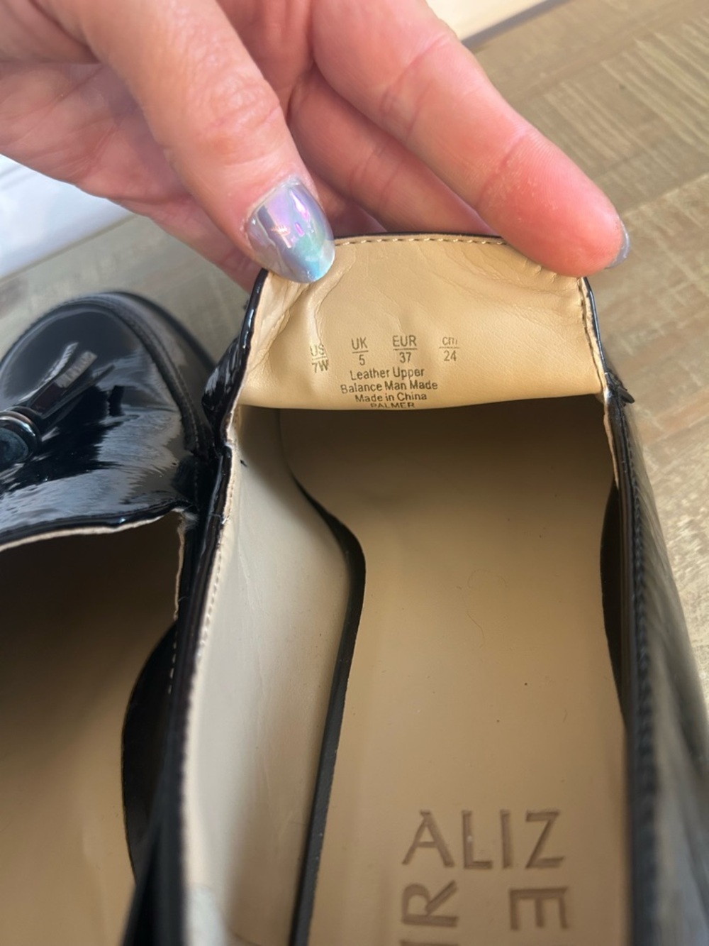 *NWOT* Naturalizer Black Patent Leather Women’s Palmer Slip-on Loafers, Size 7W - Picture 8 of 8